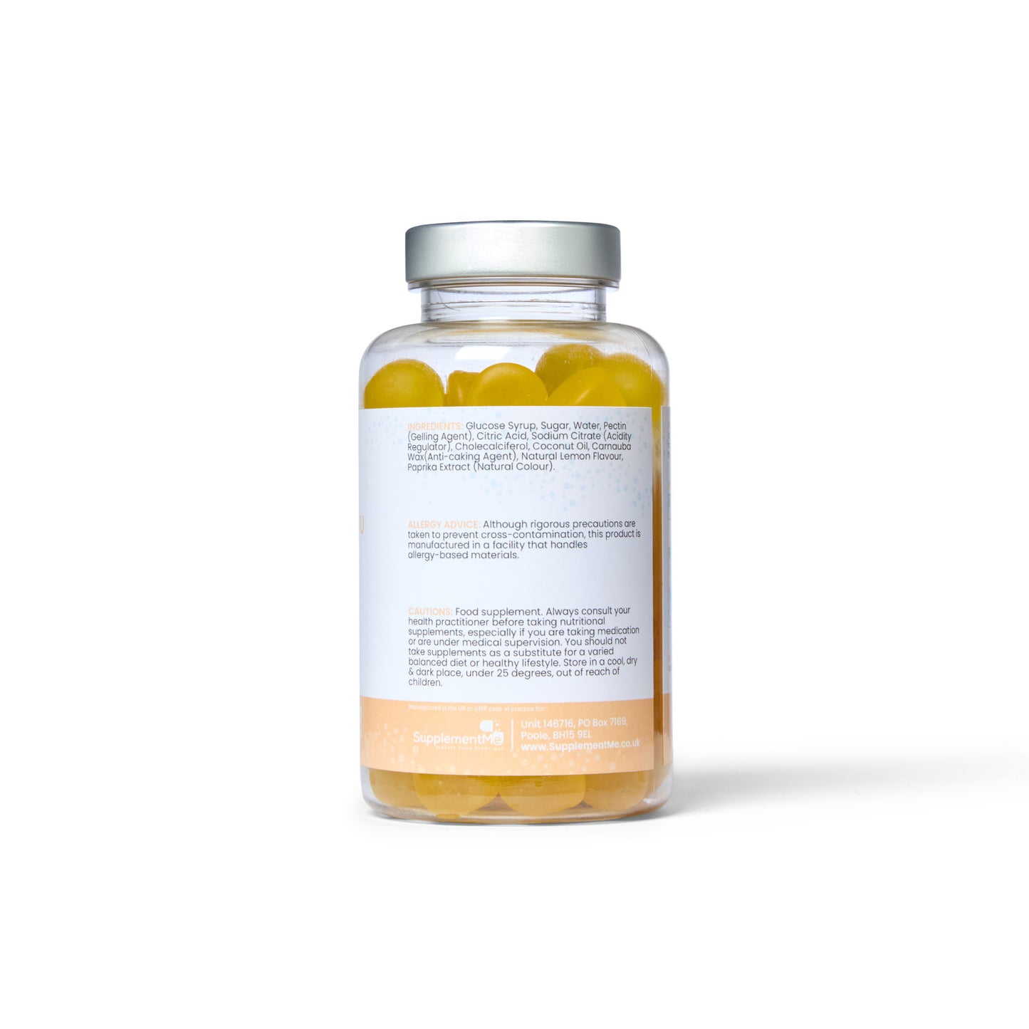 Vitamin D3 1000iu Gummies back label